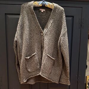 J. Crew Textured Gray Cardigan Sweater